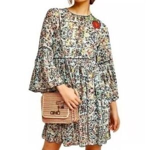 ANTHROPOLOGIE BHANUNI by JYOD Bohemian Floral Print Long Sleeve Dress! Excel 6